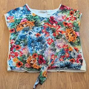 New Directions Multicolor Floral Blouse